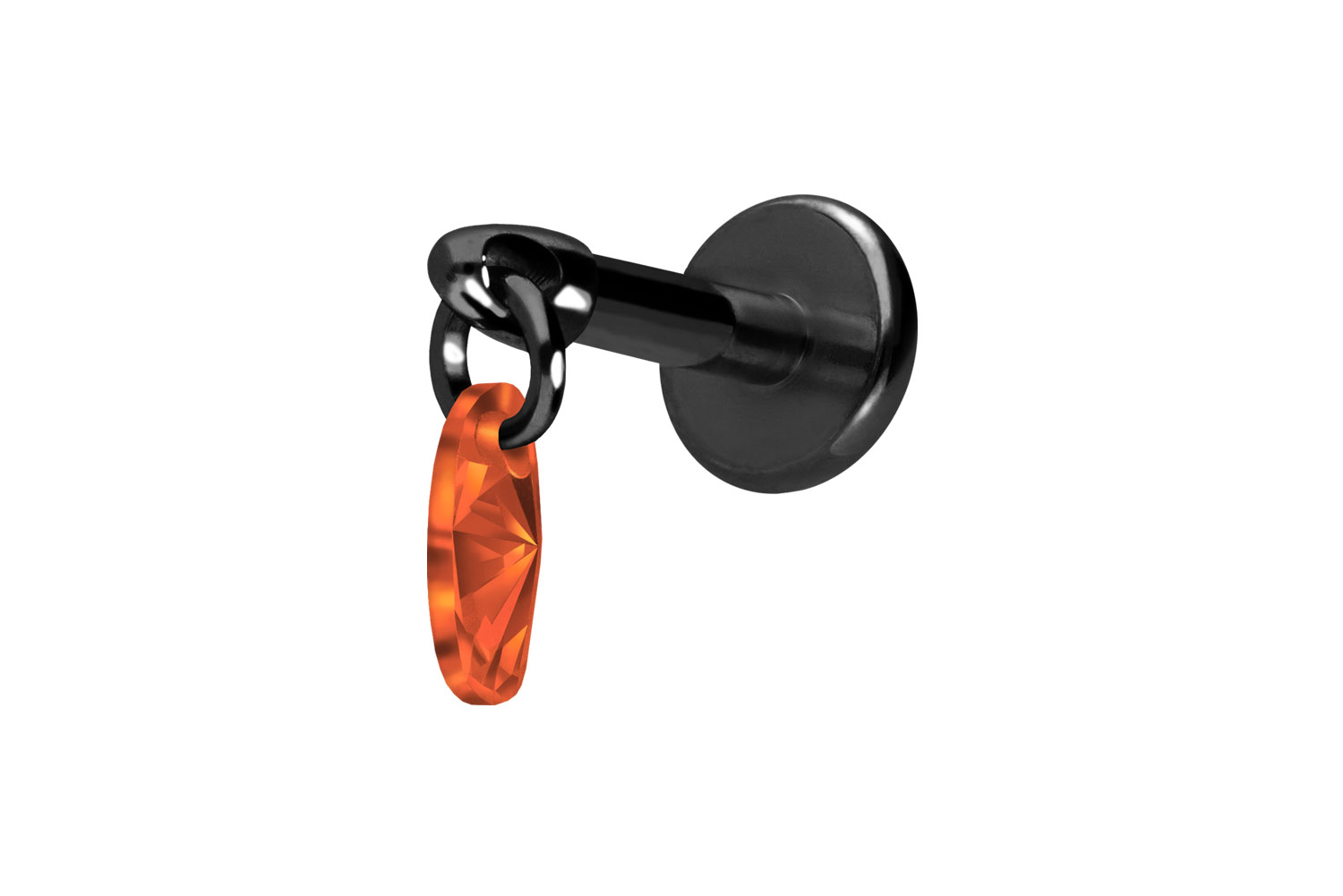 Titan Labret Piercing mit Innengewinde KRISTALLOVAL